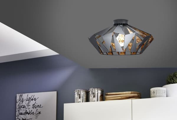 EGLO CARLTON 6 LOFT E27 Ø470 SORT KOBBER