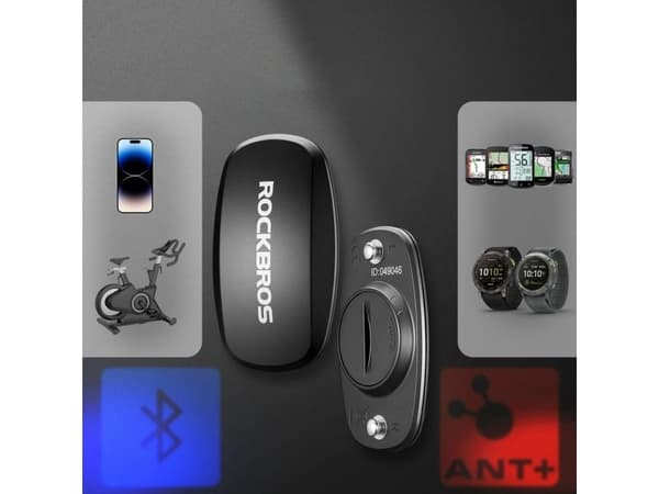 Rockbros HRM812 -sykemittari, Bluetooth, ANT+, IP67 – musta