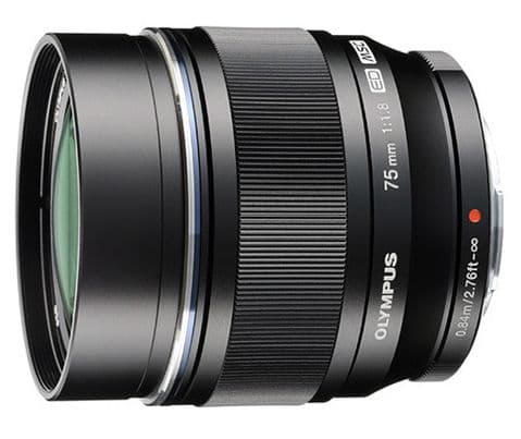 Olympus M.Zuiko Digital ED - Teleobjektiv - 75 mm - f/1.8 - Micro Four Thirds - för OM-D E-M1, E-M10, EM-5, E-M5; PEN E-P5, E-PL10, E-PL1s, E-PL3, ...