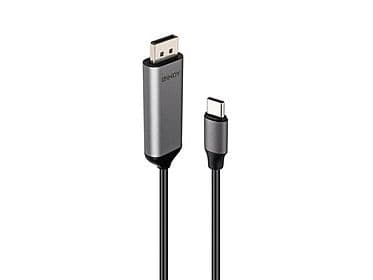 Lindy 43504, 2 m, USB Type-C, DisplayPort, Hankjønn, Hankjønn, Rett