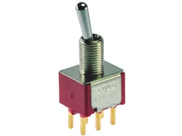 TE Connectivity Toggle Switch, PCB Mount, On-(On), DPDT, Through Hole Terminal, 120 V ac, 28V dc