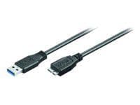 MicroConnect - USB-kabel - USB typ A (hane) till Micro-USB typ B (hane) - USB 3.0 - 1 m - svart