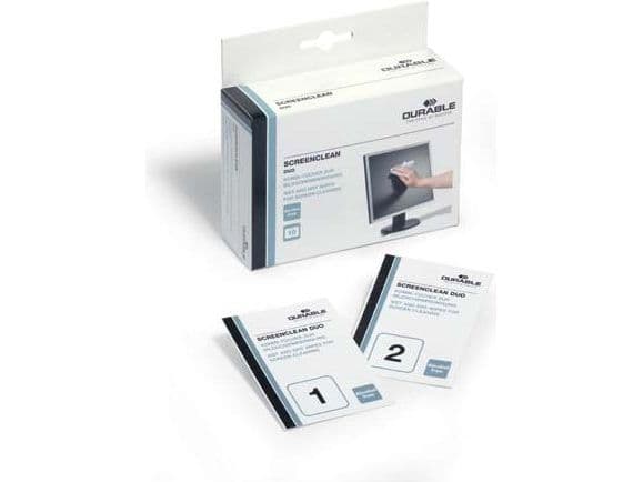 Durable Screenclean Duo, Valkoinen, Laatikko