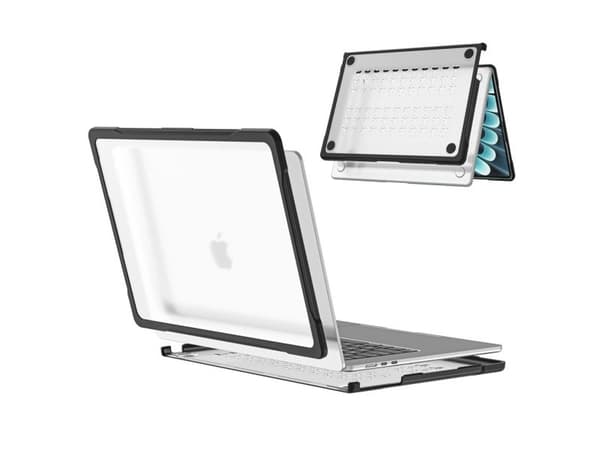 Etui TECH-PROTECT VELAR til MacBook Air 13 M2-M5 2023-2026 BLACK/MATTE CLEAR (4kom.pl)