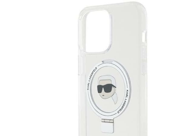 Karl Lagerfeld Ring Stand Karl Head MagSafe - iPhone 15 Pro Max Case (white)