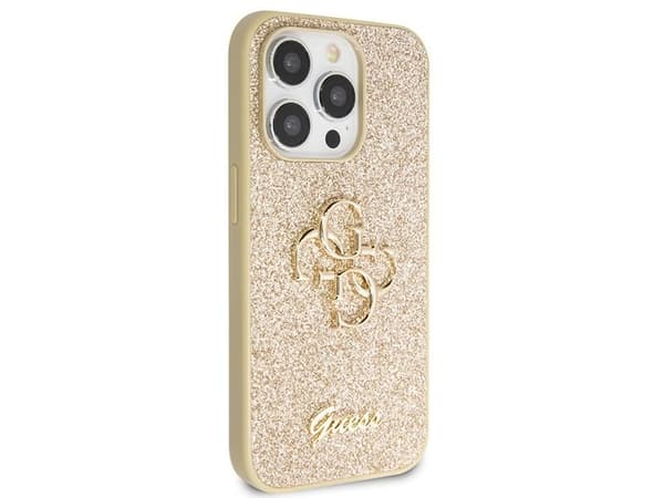 Guess GUHCP14LHG4SGD-deksel til iPhone 14 Pro - gull glitter Script Big 4G