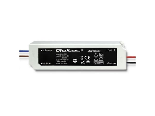 Qoltec - LED-ohjain - 36 Watt - 3 A