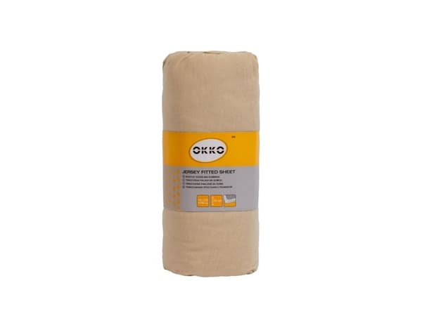 Sengetøy Okko 603, beige, 90/120x200 cm, med elastisk kant