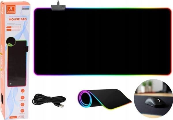 LeanToys gaming musematte med LED-lys 40x90 cm