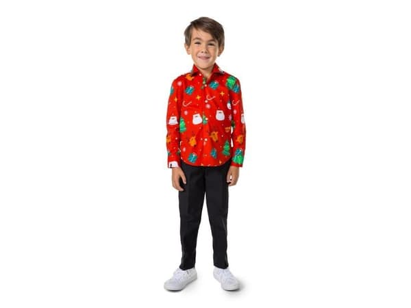 Röd julskjorta för pojkar