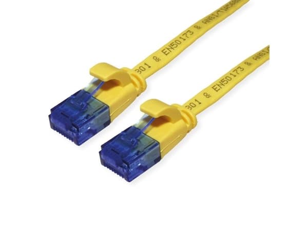 VALUE Patchkabel Cat.6A (klass EA) UTP, extra-flach, gelb, 5 m (21.99.2035)