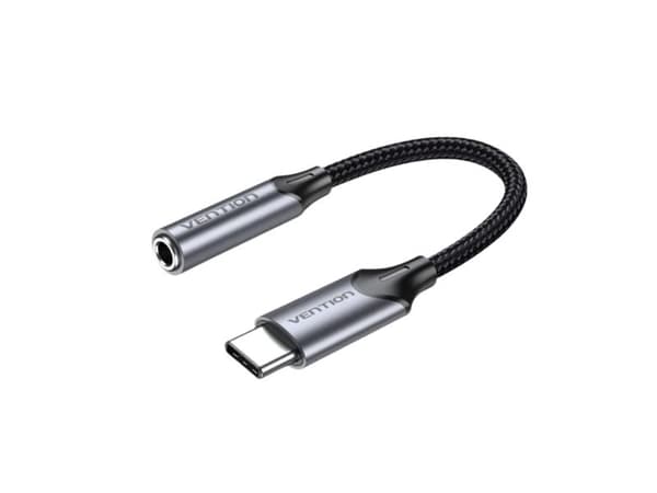 Adapteris Vention BGMHF USB-C M do 3.5mm Jack 1M (pilka)