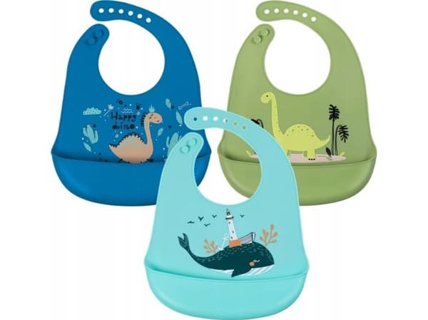 Simed SILICONE BIB DINOSAUR silikonhaklapp/hakklapp