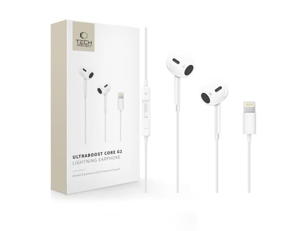 Tech-Protect ULTRABOOST Lightning in-ear hörlurar CORE G2 vit