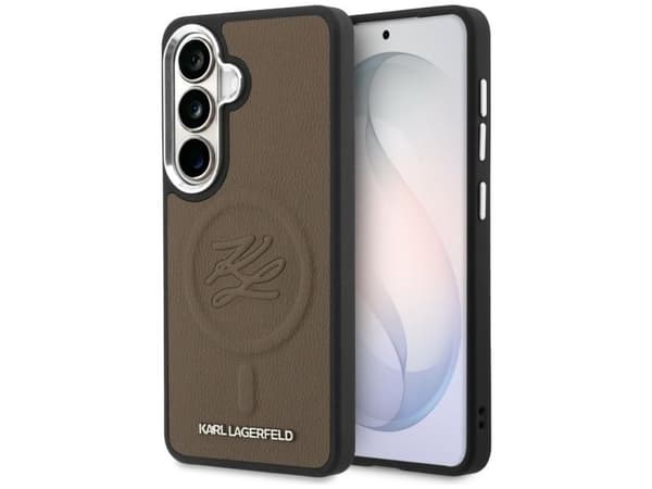 Karl Lagerfeld Embossed Ring Initials MagSafe Case for Samsung Galaxy S26+ - Brown