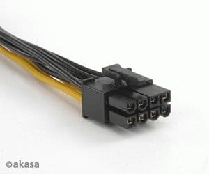 Akasa - Strømadapter - 6-pins PCIe-strøm til strøm 8-pin +12V - 15 cm