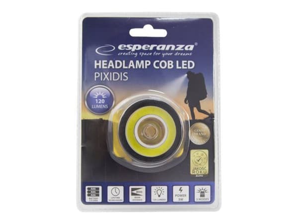Esperanza PIXIDIS - Pään taskulamppu - LED (COB) - 3 tilaa - 3 W