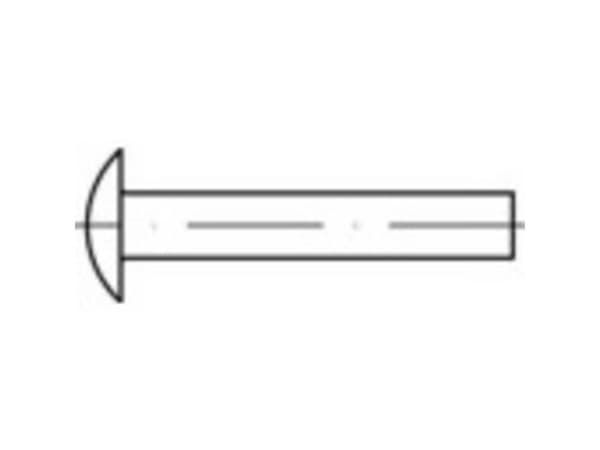 TOOLCRAFT 112354 flatrund nitar 4 mm x 10 mm stål 1000 st