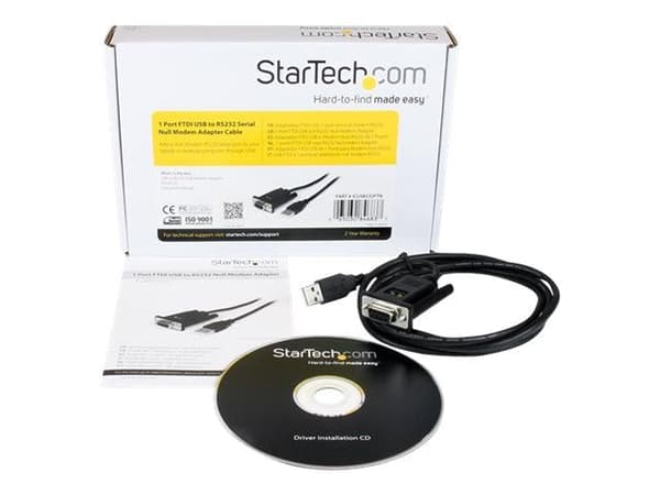 StarTech.com ICUSB232FTN, Musta, 1,7 m, USB A-tyyppi, DB-9, Uros, Naaras
