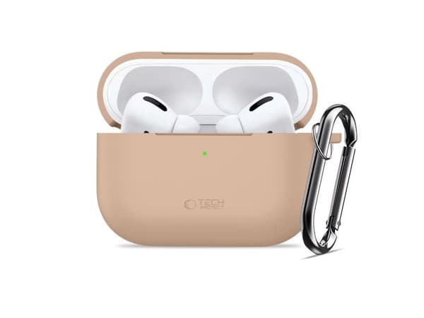 Tech-Protect silikon hook-skal till AirPods Pro - beige