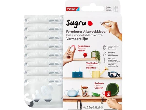 tesa Sugru formbar universallim 8-pak hvit