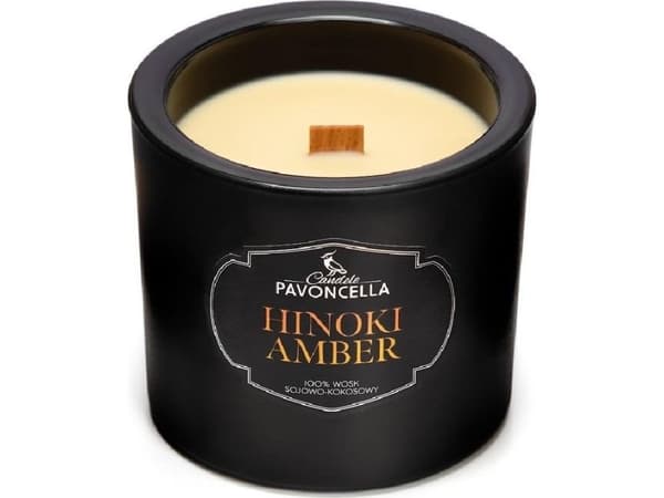 Hinoki Amber sojavokslys svart 170 g