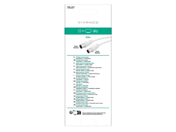 Vivanco antennekabel Han/Han 50 dB