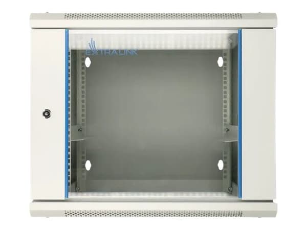 Extralink AZH - Rack skåp - svängtyp - väggmontering - grå - 12U - 19"