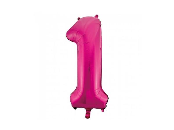 Neonrosa ballongsiffror, 86 cm