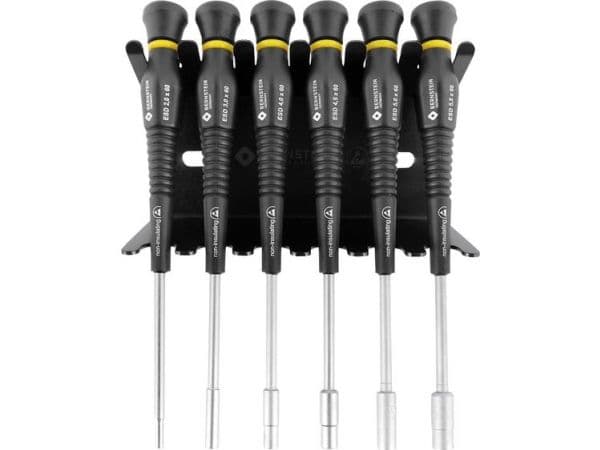 BERNSTEIN Tools for Electronics skrutrekker-sett ESD, 6 deler, utvendig sekskant