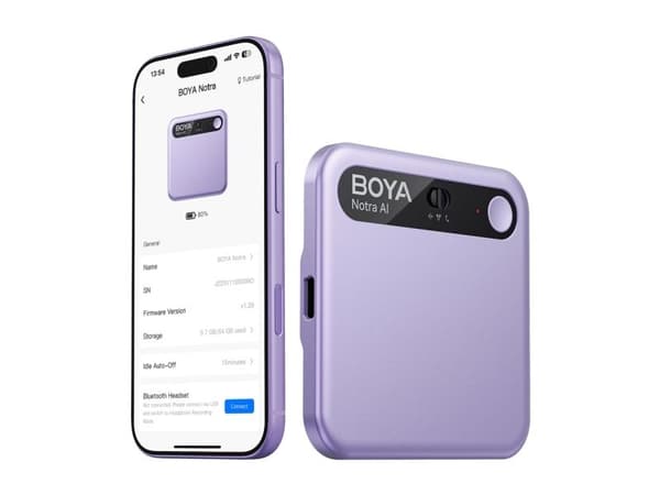 Boya stemmeopptaker BOYA Notra med AI-transkripsjon - lilla