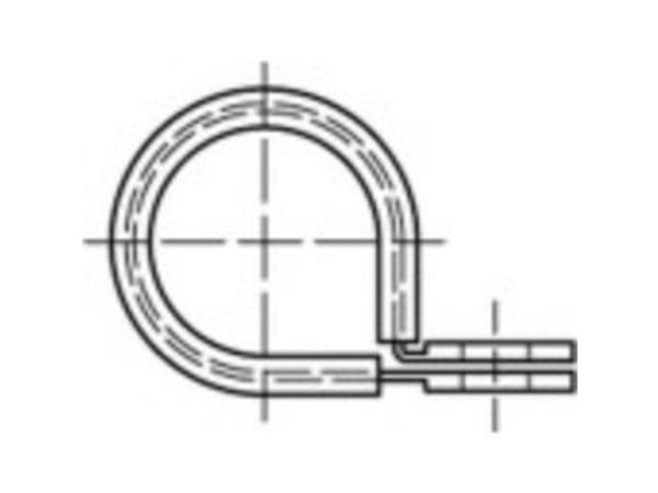 TOOLCRAFT 137662 rørspennbånd ring 15 mm galvanisert stål (100 stk.)