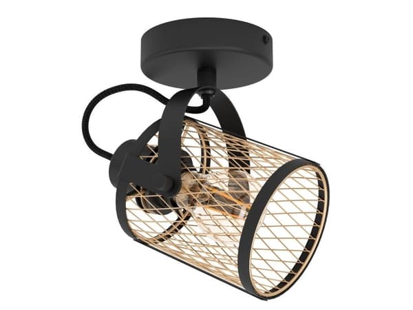 EGLO DELLOW vägglampa E27 svart/mässing