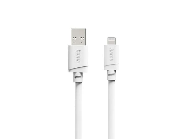 Hama 00201800, 1 m, Lightning, USB A, Hankjønn, Hankjønn, Hvit