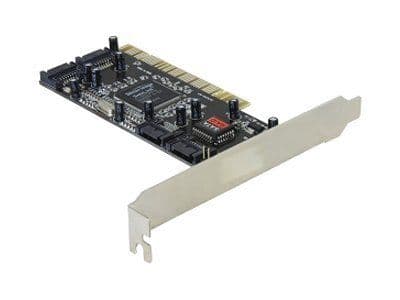 Delock Controller SATA, 4 port with Raid - Kontrollerkort (RAID) - 4 Kanal - SATA 1.5Gb/s - RAID 0, 1, 0+1 - PCI