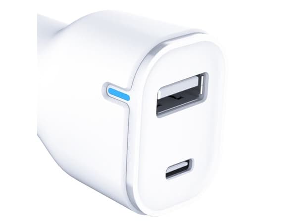 Hurtel 3mk bil-lader 20W PD3.0 QC 3.0 USB 1A1C - hvit