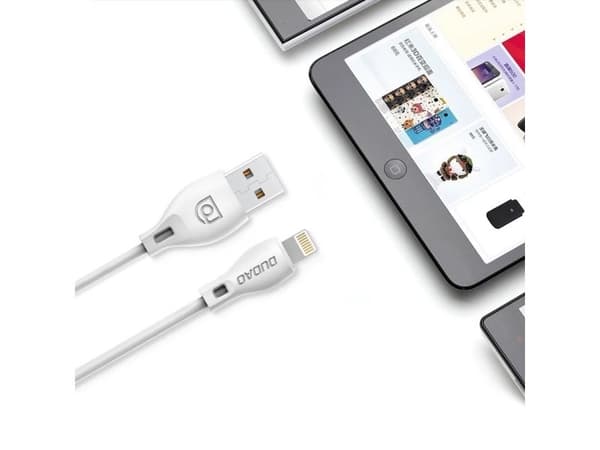 Dudao USB-/Lightning-kabel 2,4A 1 m vit (L4L 1m white)
