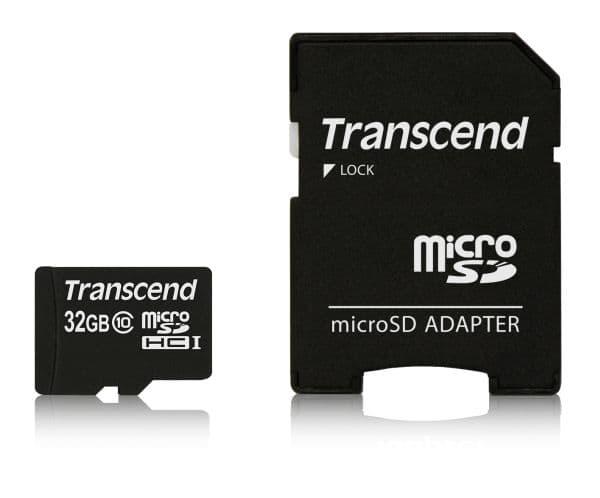 Transcend - Flashminneskort (microSDHC till SD-adapter ingår) - 32 GB - Klass 10 - microSDHC