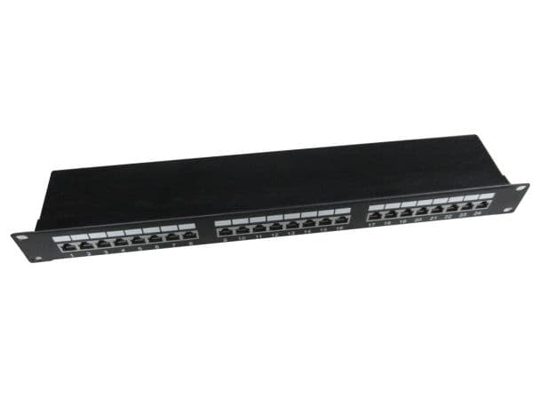 Gembird NPP-C524-002 - Patchpanel med kabelstyring - CAT 5e - STP - svart - 1U - 19" - 24 porter