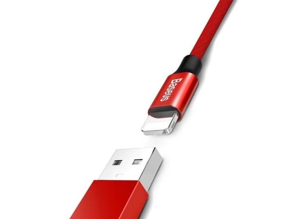 Baseus Yiven, 1,8 m, Lightning, USB A, Uros, Uros, Punainen