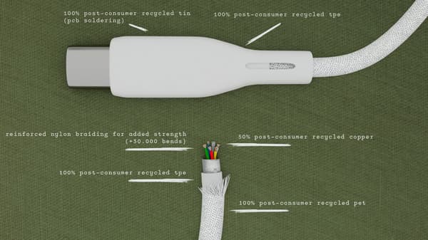 ËSSENTIALS 100W USB-C to USB-C Cable, 1.2m, 480 Mbps