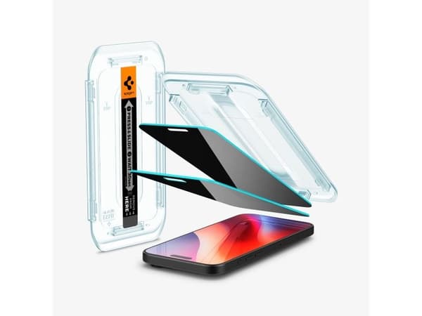 Spigen GLAS.tR EZ Fit | Privacy, Apple, iPhone 16 Pro Max, Läpinäkyvä, 2 kpl