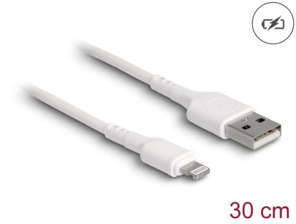 Delock - Lightning-kabel - USB hann til Lightning hann - 30 cm - hvit