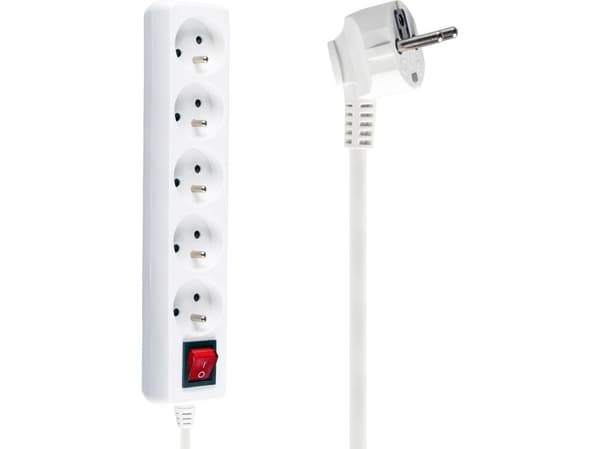Standard Libox 5-socket power strip 5m white (LB0085-5)