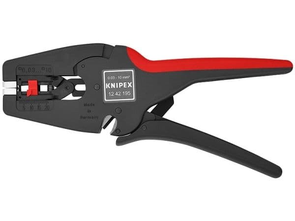 Knipex MultiStrip 10, Beskyttelses isolasjon, Sort, Rød