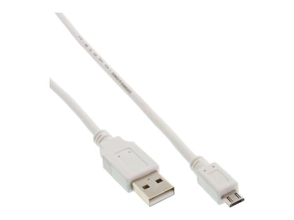 InLine 1m USB 2.0 A-microB m/m, 1 m, USB A, Micro-USB B, USB 2.0, Man/Femal, Vit
