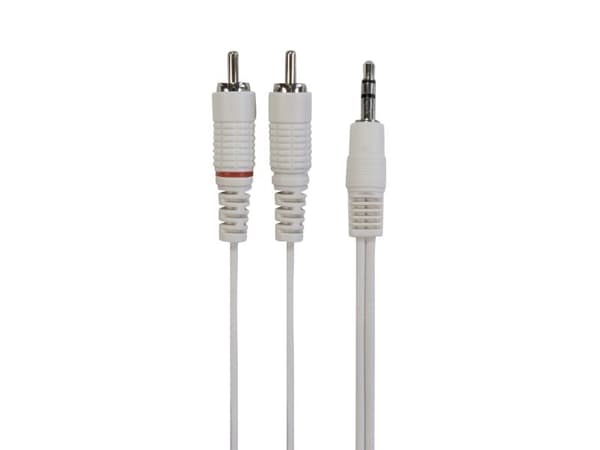Sinox One mini jack til phono-kabel. 3m. Hvit