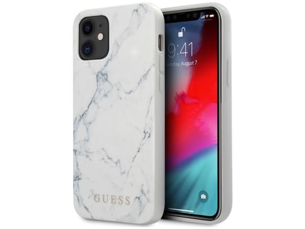 Guess Marble-deksel til iPhone 12 mini 5,4" - hvit