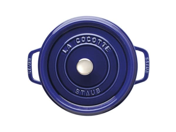 STAUB - Cocotte med lock - 24 cm diameter - 3.8 L - rund - blå