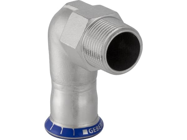 GEBERIT Overgangsbøjning rustfri 35 mm x 5/4 muffe/nippel mapress